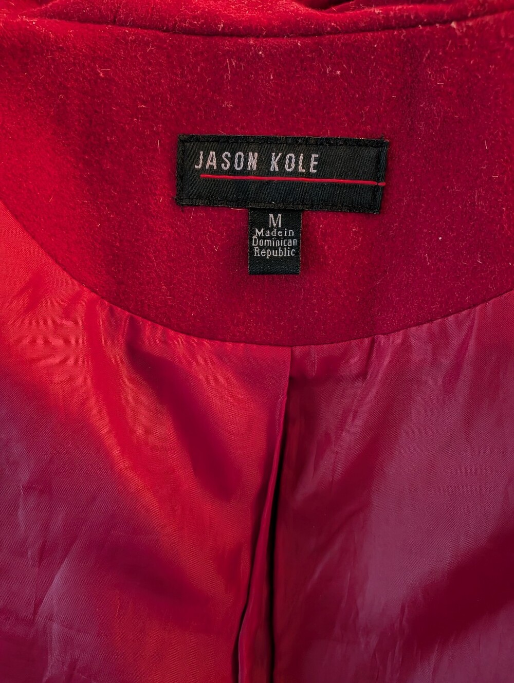 Jason Kole Women's Red Coat - Classic Wool Blend